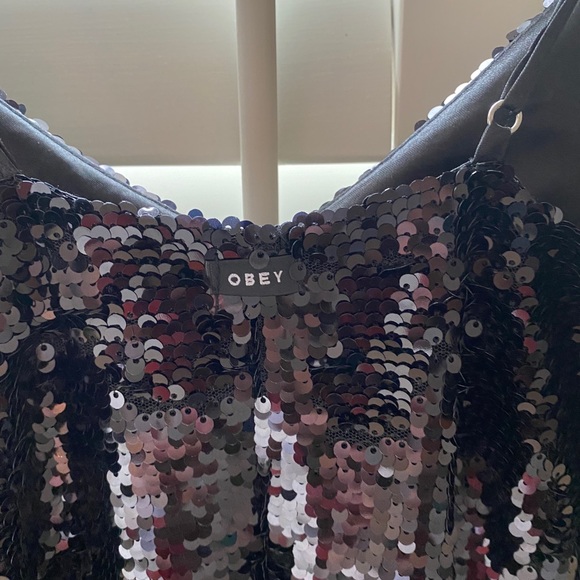 black sequin obey dress - Picture 6 of 6